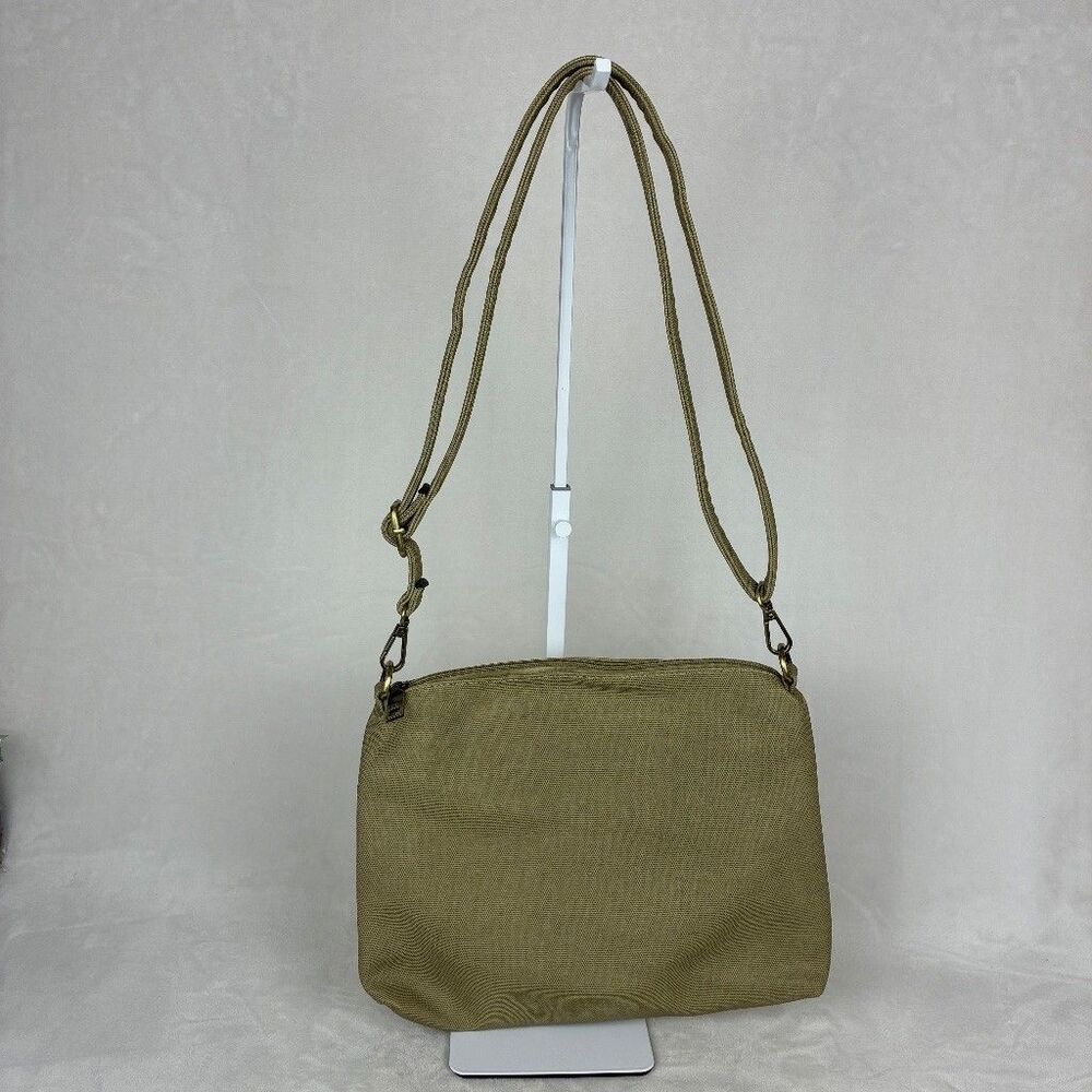 Jen & Co Beige Canvas Crossbody Shoulder Bag Zip - Tan Purse Adjustable Strap